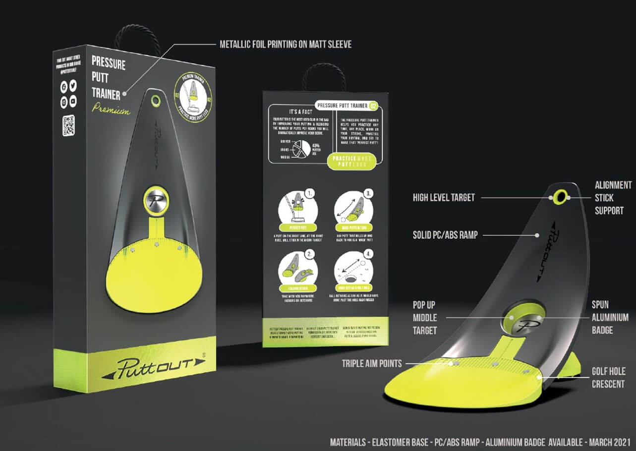 PuttOUT Premium Pressure Putt Trainer Specifactions Lime